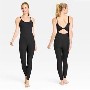 all in motion Black Ribbed Jumpsuit